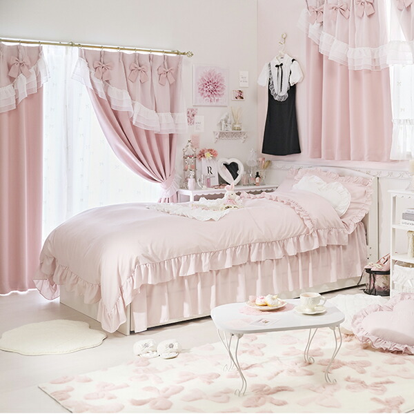 楽天市場】ティアラリボン2WAY遮光カーテン（100×200）/ピンク｜ 姫系