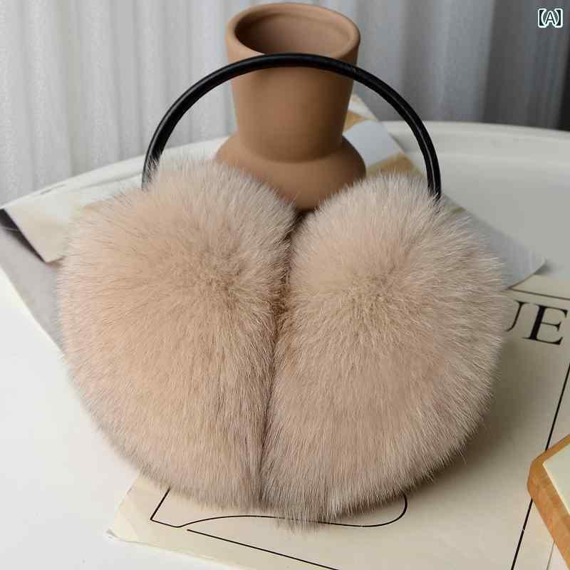 楽天市場】イヤーマフ 防寒 耳あて 両面 特大リアルフォックスファー