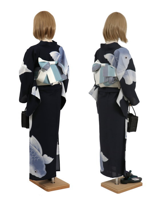 楽天市場】人気ブランド「撫松庵」浴衣 - 絵羽金魚（濃紺/108-337-085