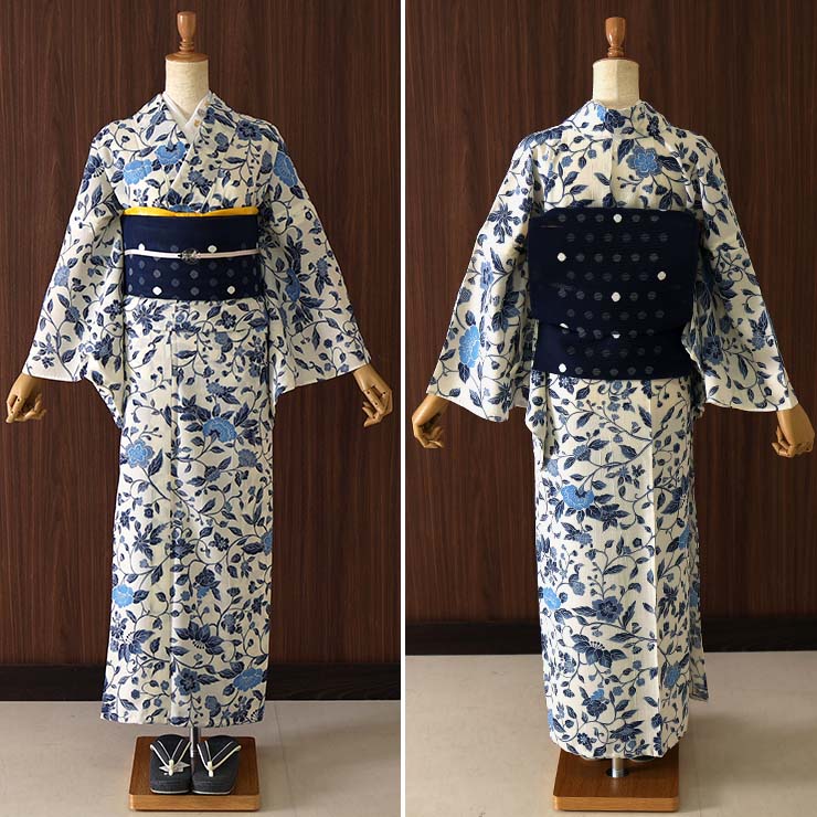 楽天市場】[セオα] 浴衣 更紗糸目友禅 (オフシロ/245A) ゆかた セオ