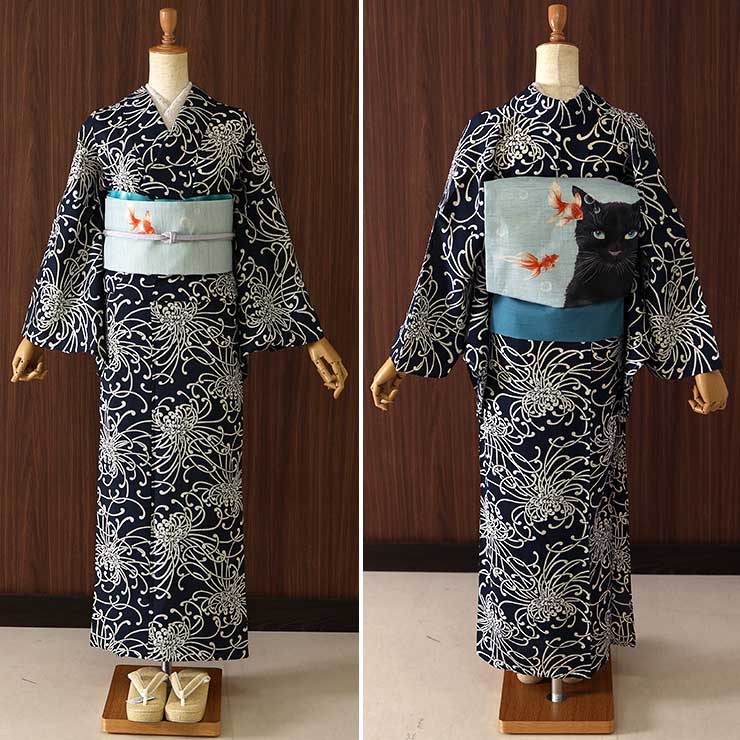 楽天市場】[セオα] 浴衣 乱菊 (濃紺) ゆかた セオアルファ CEOα 仕立て