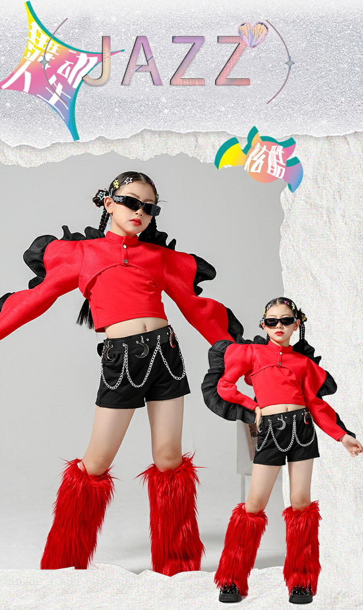 楽天市場】チアガール 衣装 レッド レッグウォーマー パフスリーブ