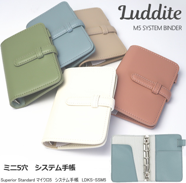 楽天市場】ラダイト システム手帳 M5 ミニ5穴 くすみカラー 合皮 大人