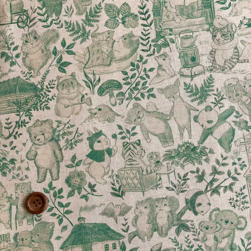 楽天市場】yukiemonユキエモン「冬支度」 綿麻シーチング生地デジタル