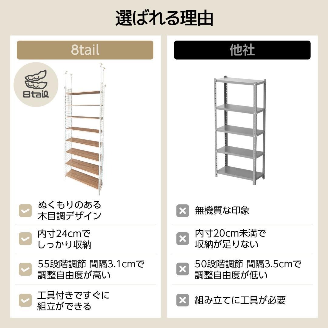 楽天市場】8tail 突っ張りラック 幅78cm 2カラー : Mailo Shop