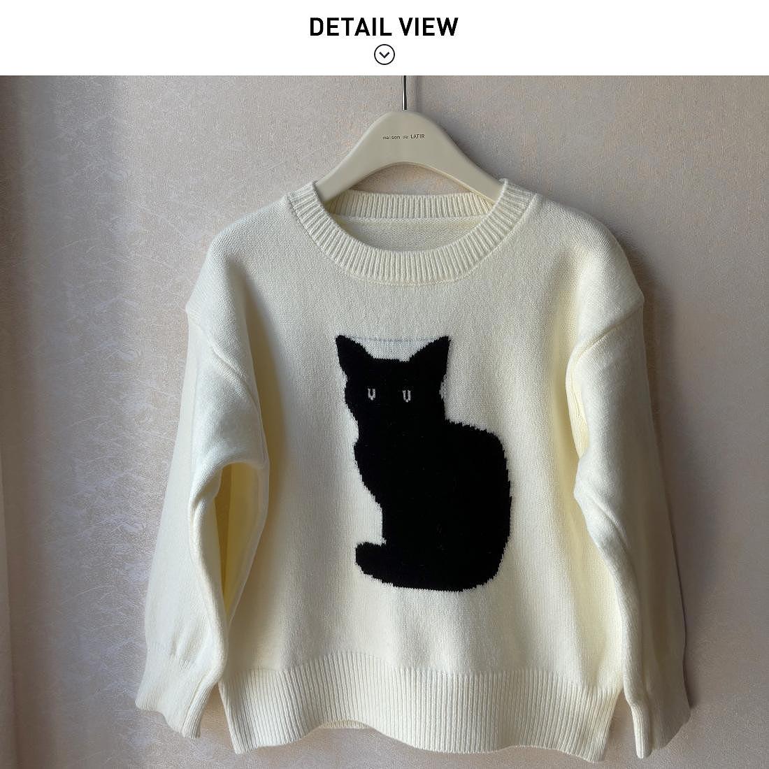 楽天市場】猫デザインのニット ニット トップス セーター 主役 猫 猫