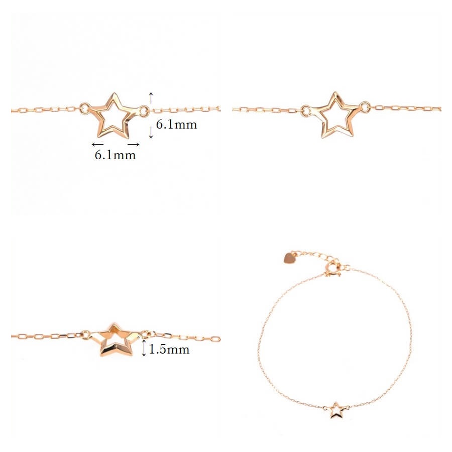 楽天市場】【即納可】 地金 ブレスレット 星 ほし スター モチーフ 18