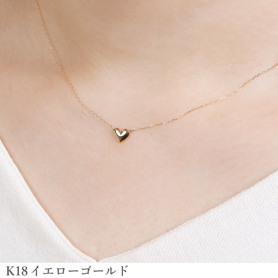 楽天市場】地金 ハート ネックレス 18金 イエローゴールド プラチナ950