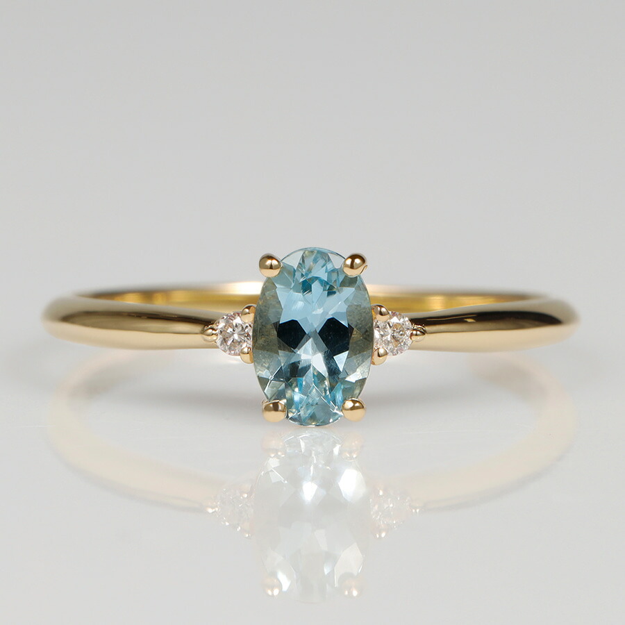 楽天市場】【SS限定 10％OFF！】 アクアマリン リング 0.3カラット 18