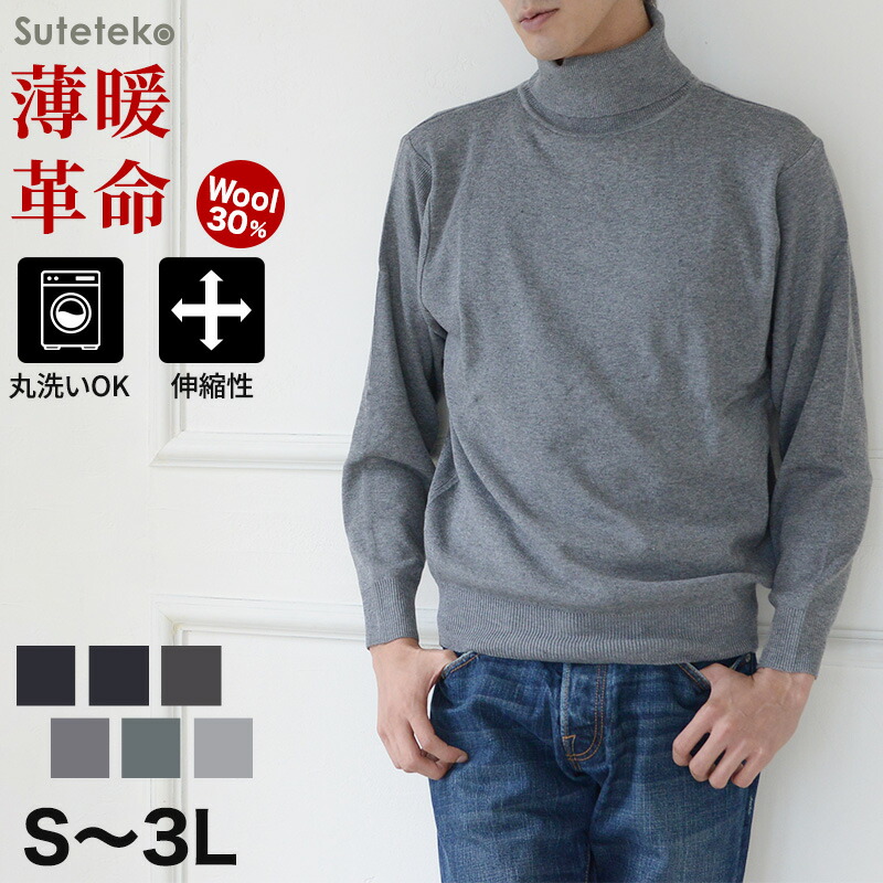 楽天市場】タートルネック メンズ セーター S M L LL 3L ビジネス
