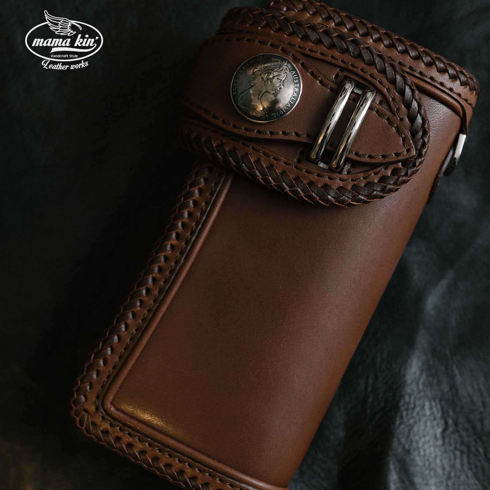 楽天市場】MAMA KIN' 栃木レザー 長財布 ライダースウォレット ヌメ革