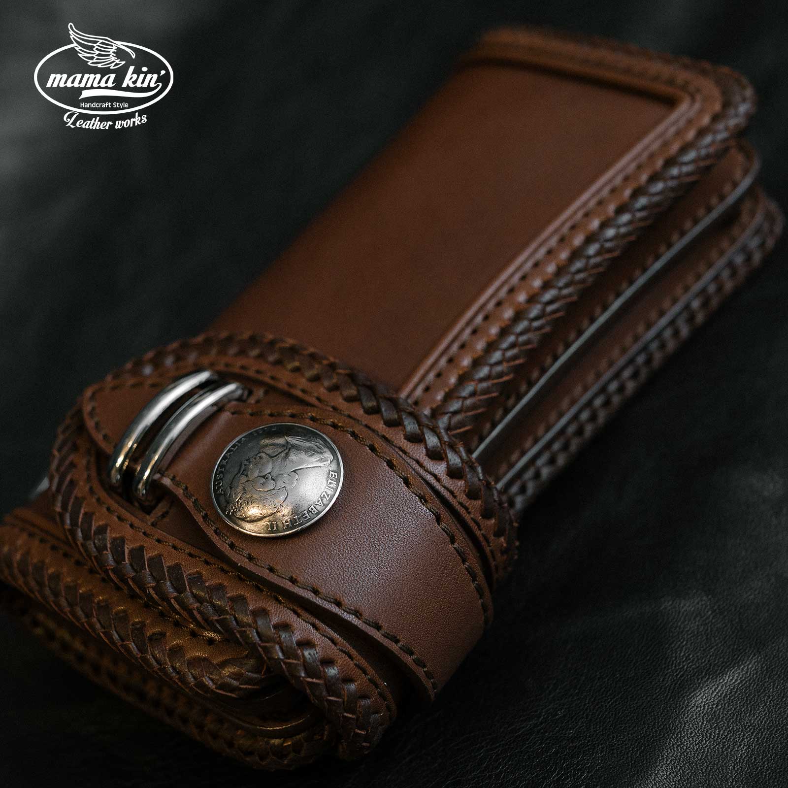 楽天市場】MAMA KIN' 栃木レザー 長財布 ライダースウォレット ヌメ革