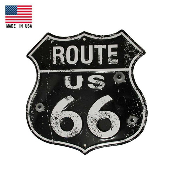 楽天市場】メタルサイン ROUTE US 66 ルート66 弾痕 バレットホール