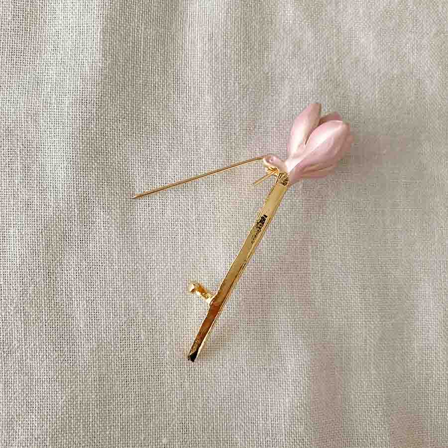 楽天市場】ブローチ ブローチピン ピンブローチ 花 ピンク＆ゴールド