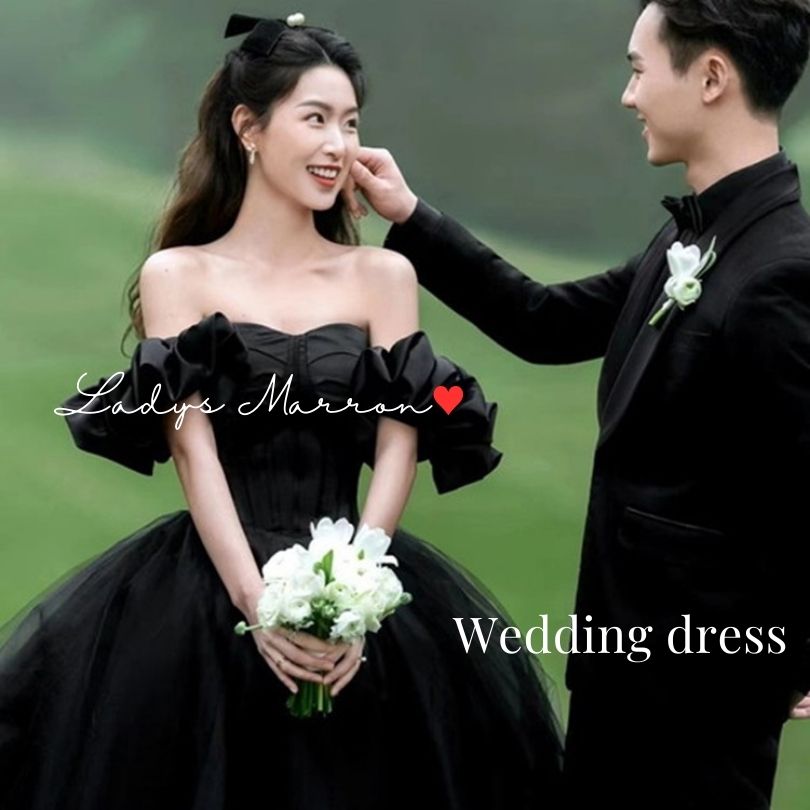 楽天市場】ウエディングドレス ウェディングドレス 黒 前撮りドレス