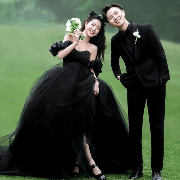 楽天市場】ウエディングドレス ウェディングドレス 黒 前撮りドレス