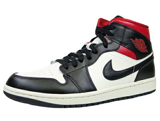楽天市場】NIKE WMNS AIR JORDAN 1 MID BLACK/GYM RED/SAIL ナイキ
