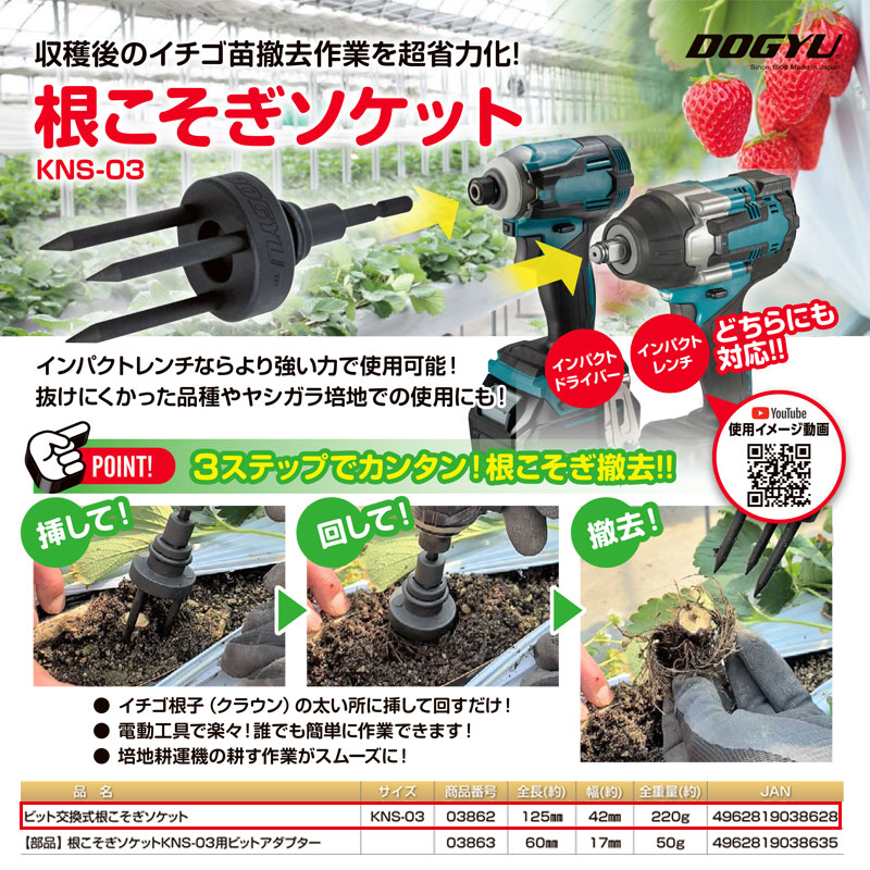 楽天市場】土牛根こそぎソケット KNS-03（03862） ビット交換式