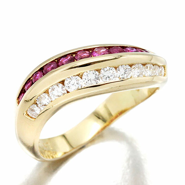 楽天市場】K18YG ルビー ダイヤモンド リング 11.5号 R.047ct D0.36ct