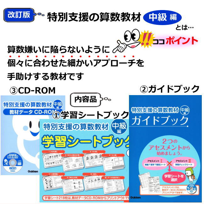 楽天市場】改訂版 特別支援の算数教材 中級編 学研 CD-ROM付き 小学生