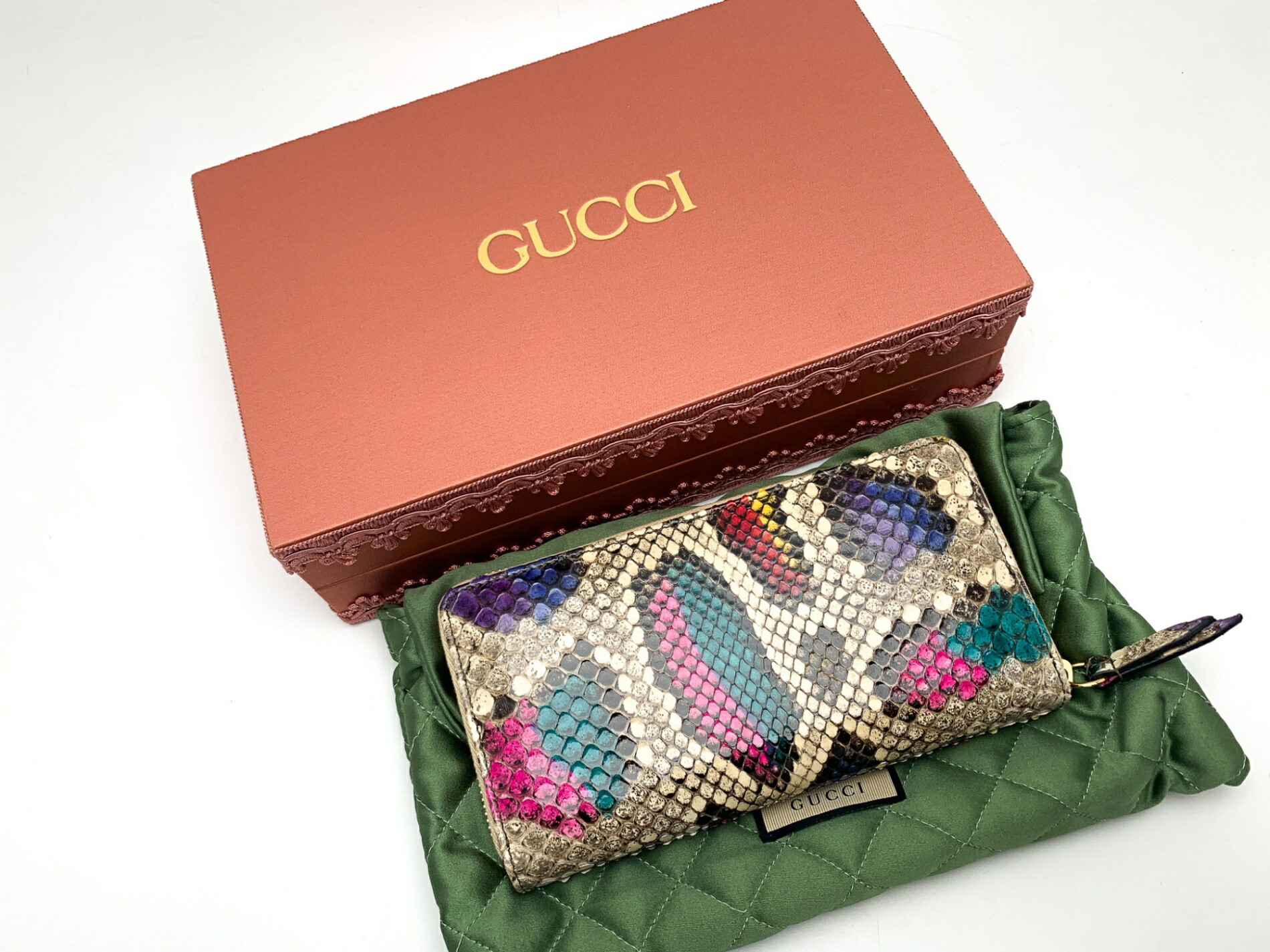 楽天市場】GUCCI グッチ カラフル GGマーモント パイソン 蛇革 レザー