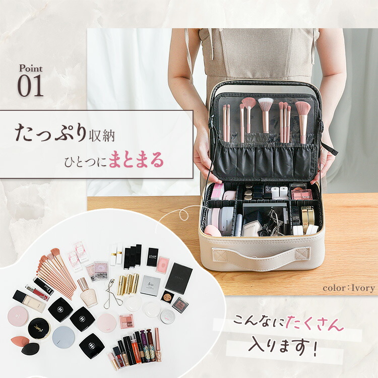 楽天市場】メイクボックス 鏡付き 大容量 コスメボックス ミラー付き