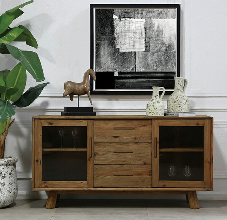 楽天市場】サイドボード アンティーク 北欧 古材 無垢 完成品 リビング