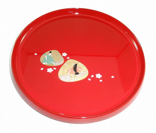 楽天市場】伊勢物語 貝合わせ 21cm 丸盆 赤 紀州漆器桜柄 平安時代