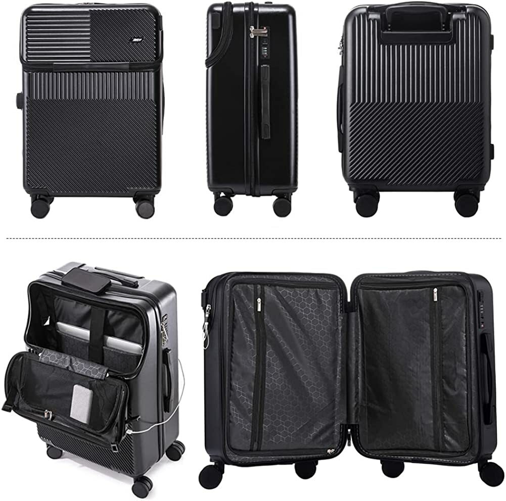 楽天市場】＼2個300円OFF／スーツケース 前ポケット USBポート付き