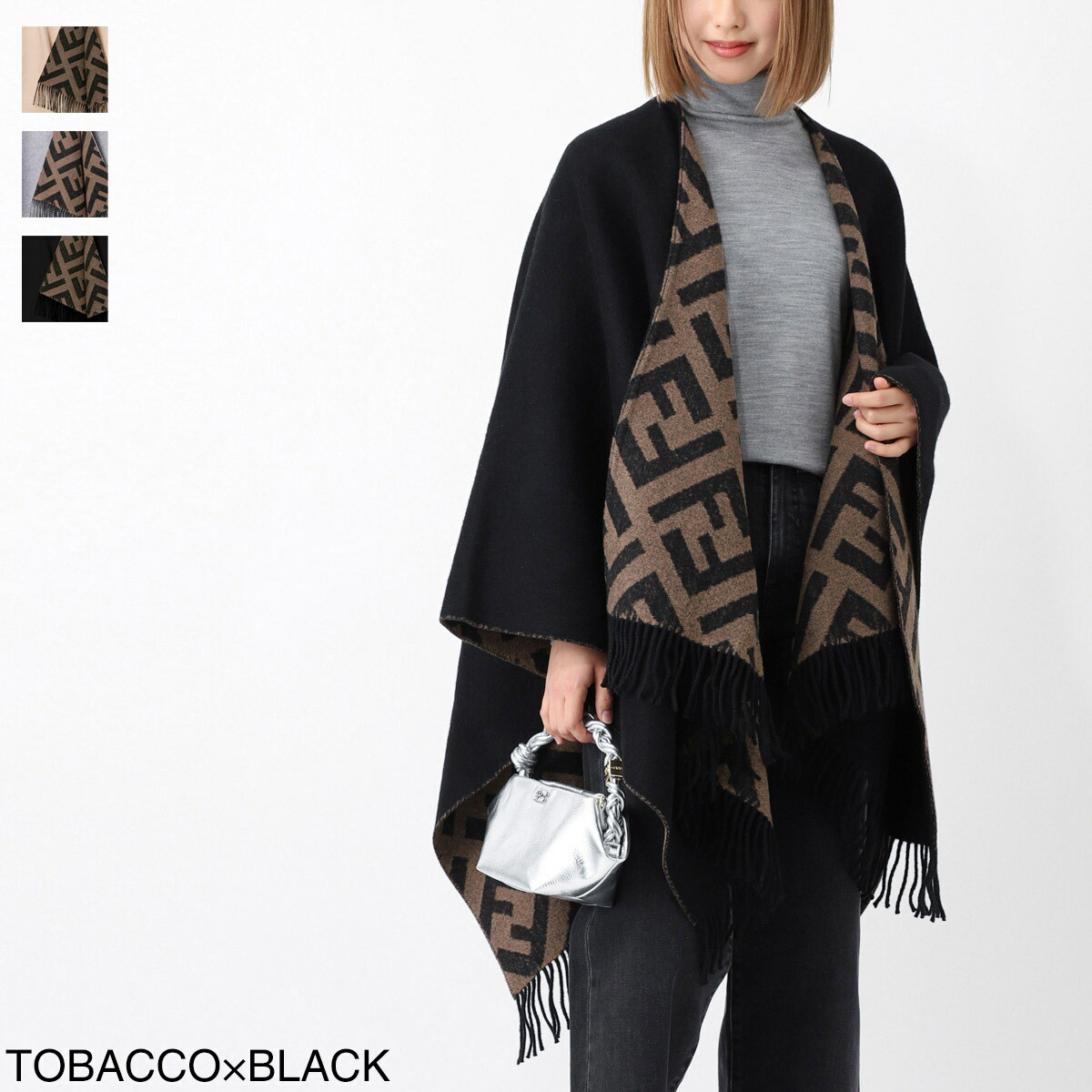 楽天市場】フェンディ FENDI ケープ ポンチョ レディース fxx715 aeow