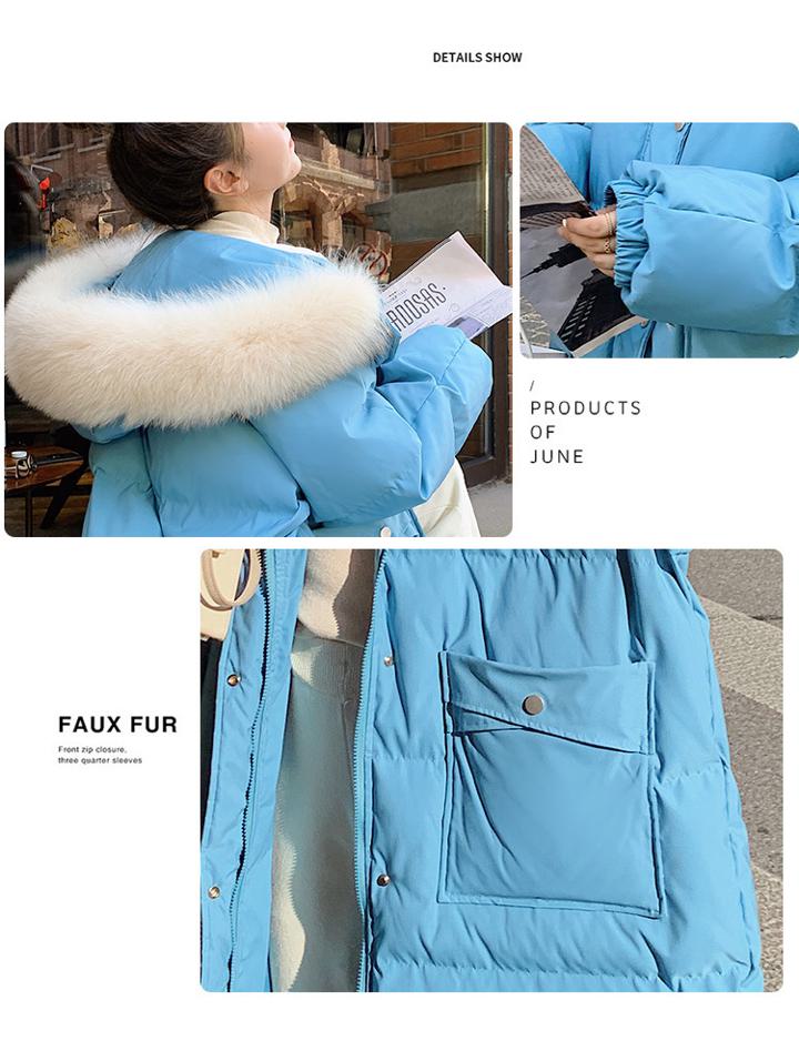 楽天市場】ファーフード付き ロングダウンジャケット ダウンコート