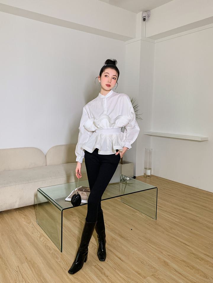 楽天市場】ウエストフリルブラウス コルセット風 ウエストデザイン