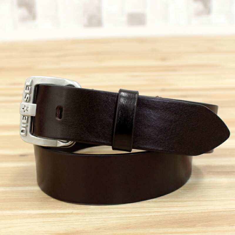 楽天市場】送料無料 DIESEL ディーゼル ベルト 本革 レザーベルト 無地