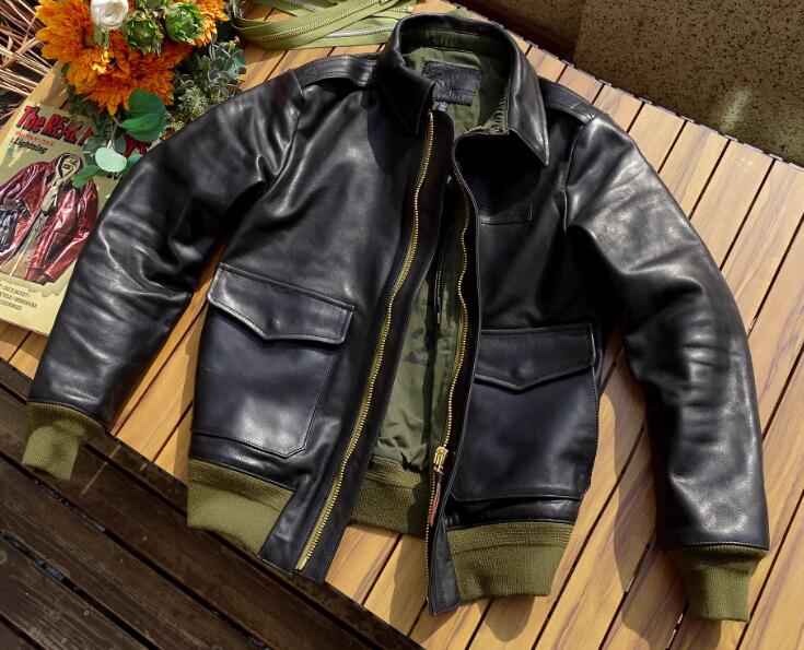 楽天市場】A2フライトジャケット 上質 植物タンニンなめし牛革 茶芯