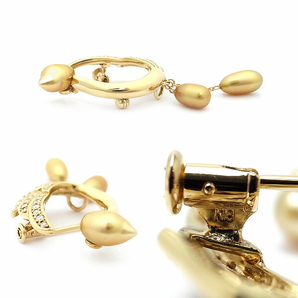 楽天市場】【緑屋質屋】特選ジュエリー パール ブローチ K18YG【中古