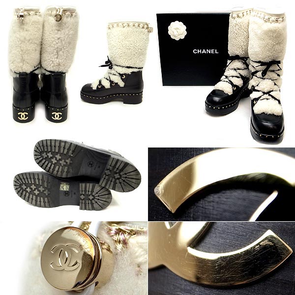 楽天市場】【緑屋質屋】シャネル G35157Y52512 ムートン ファー ボア