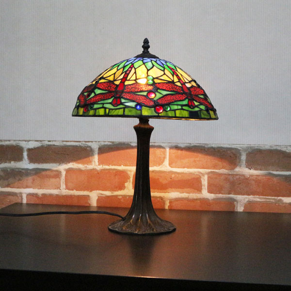 楽天市場】ステンドランブ 1灯 幅35cm丸 20〜60W テーブルランプ