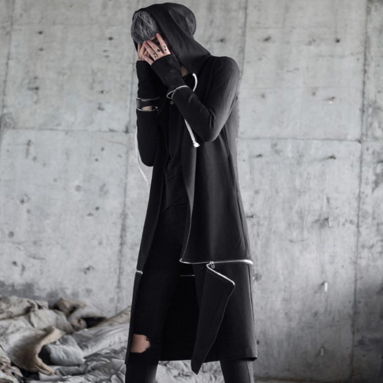 楽天市場】変形デザイン ロングコート メンズ ジップアップ コート