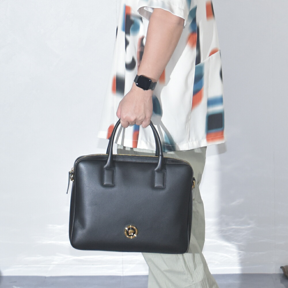 楽天市場】ヴェルサーチ バッグ ブリーフケース ビジネスバッグ 本革