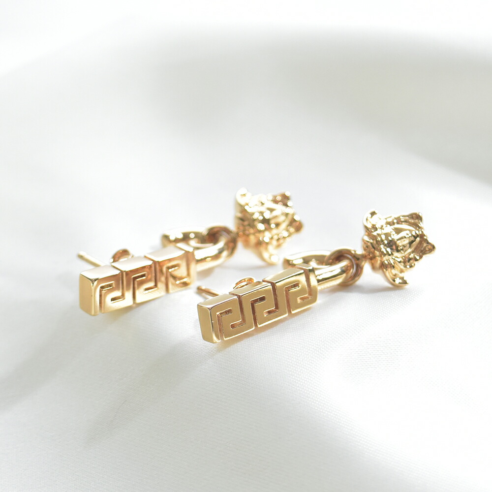 楽天市場】ヴェルサーチ ピアス ゴールド メデューサ グレカ ドロップ