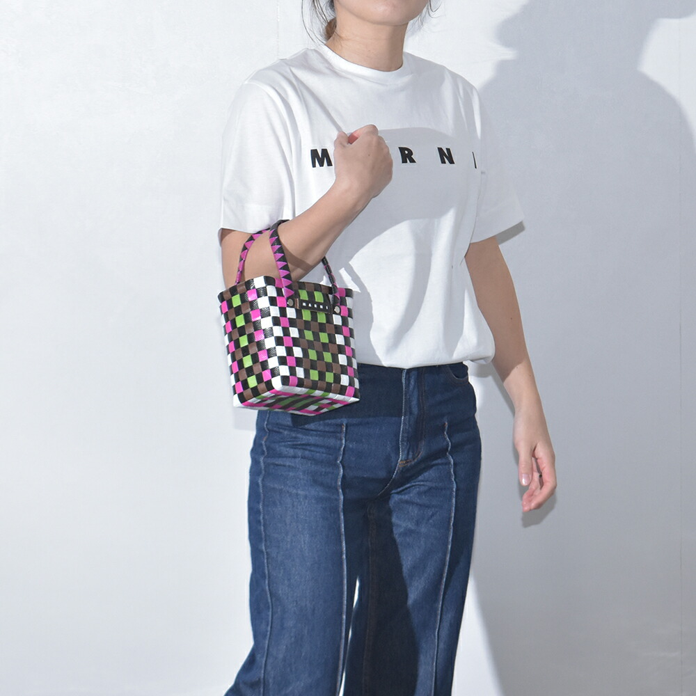 楽天市場】マルニ ミニバスケット ボックス型 かごバッグ レディース