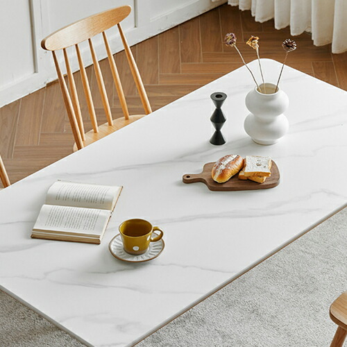 楽天市場】ダイニングテーブル オーク材 セラミック ホワイト 天然木 4