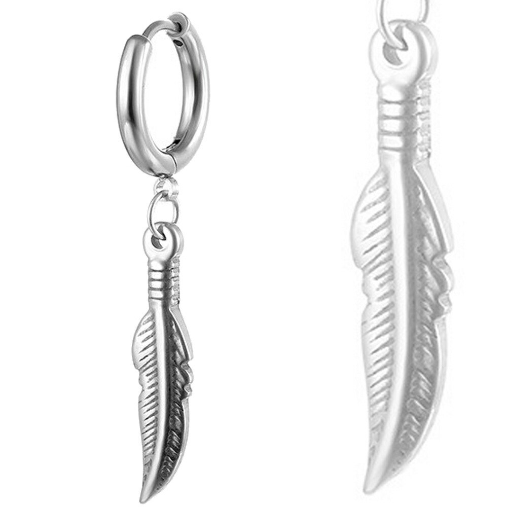 楽天市場】イーグルフェザーチャーム フープピアス 1個 鳥 羽根 鷲