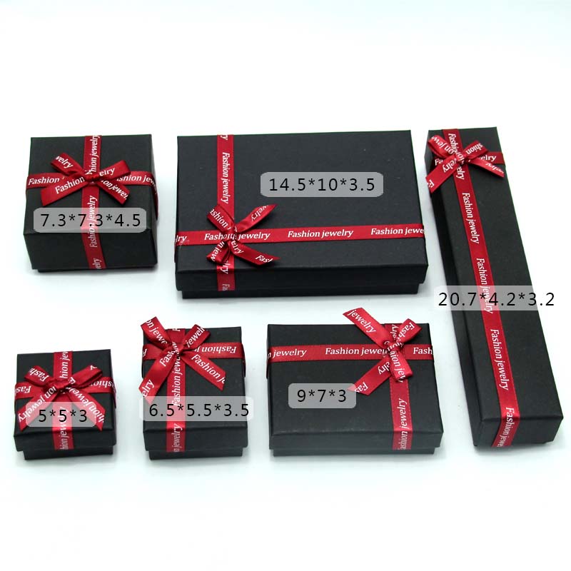 楽天市場】レッドリボンブラックラッピングボックス（ネックレス