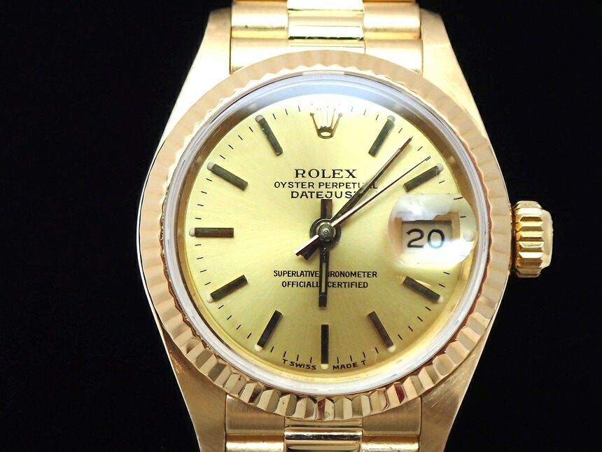 楽天市場】ロレックス 750／18K デイトジャスト シャンパン レディース