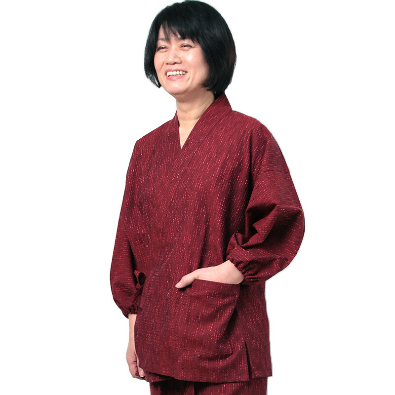 楽天市場】新型 作務衣 さむえ しずく刺し子 日本製 綿100% レディース