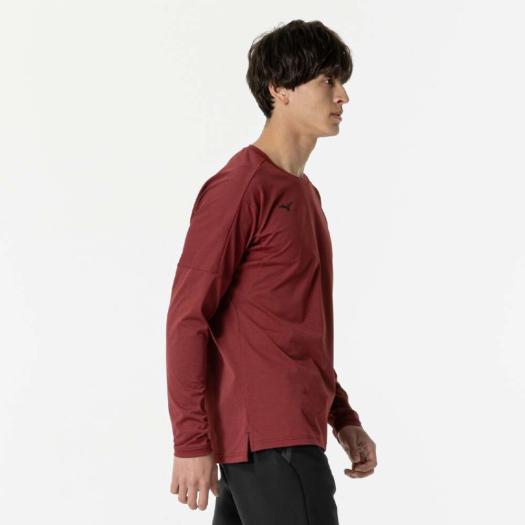 楽天市場】ミズノ公式 ソフトドライTシャツ 長袖 メンズ ワインレッド