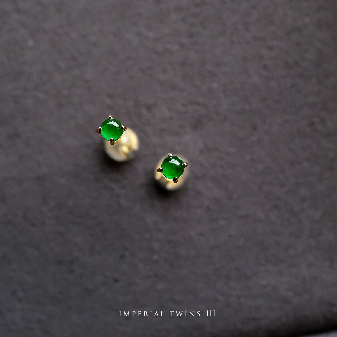 楽天市場】翡翠 (ヒスイ) × K18YG ピアス 『IMPERIAL TWINS 3』 ろう