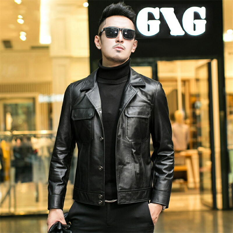楽天市場】レザージャケット メンズ 本革 カジュアル ジャケット