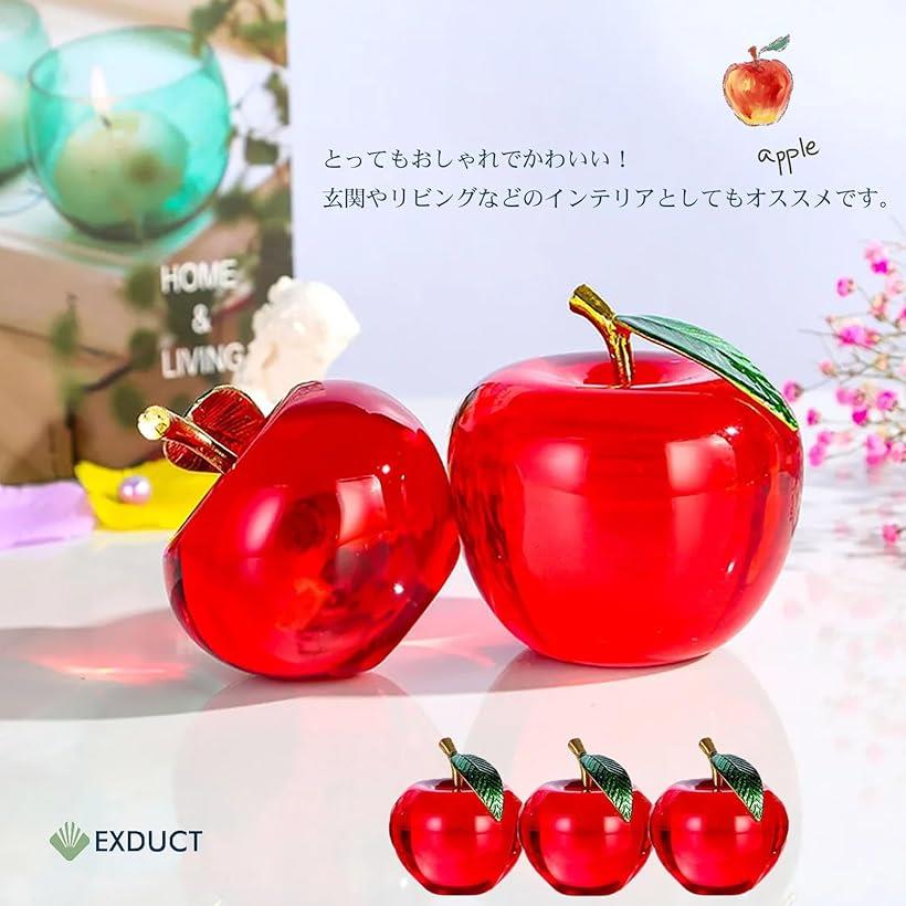 楽天市場】りんご リンゴ 林檎 オブジェ 台座 クリスタル ガラス 玄関